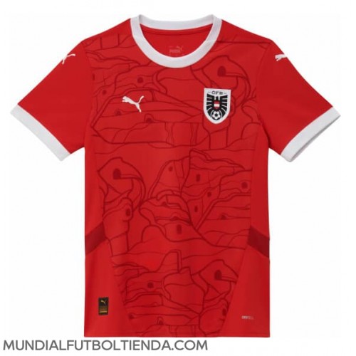 Camiseta Austria Primera Equipación Replica Eurocopa 2024 para mujer mangas cortas